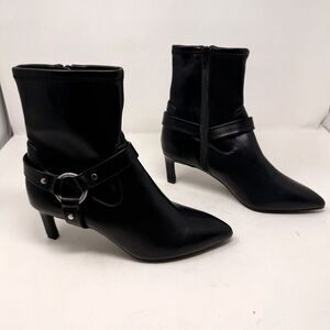 Dolce Vita Black Galvani kitten Pointed Toe Ankle Moto style Heeled Boots